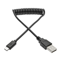 Tripp Lite U050-006-COIL Cable en Espiral USB 2.0 de Alta Velocidad A a Micro B (M/M), 1.83 m [6 pies]