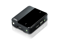 ATEN 2-Port USB DisplayPort/Audio KVM Switch (4K unterstützt und Kabel enthalten)