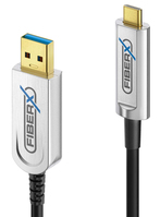 FiberX FX-I630-012 USB Kabel 12 m USB 3.2 Gen 1 (3.1 Gen 1) USB C USB A Schwarz, Silber