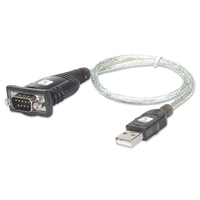 Techly IDATA USB-SER-2T soros kábel Átlátszó 0,45 M USB A típus DB-9