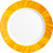 Speiseteller NATURA mit gelbem Muster. Durchmesser 25,5 cm, aus Opalglas. Von