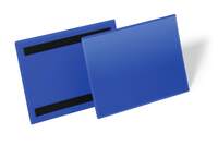 Durable Magnetic Ticket Label Holder Document Pockets - 50 Pack - A5 Blue