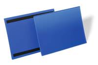 Durable Magnetic Ticket Label Holder Document Pockets - 50 Pack - A4 Blue