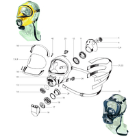 Ersatzteile MSA-Vollschutzmaske 3S, Sichtscheibe aus Polycarbonat