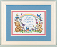 Counted Cross Stitch Kit: Mini: Birth Record: Gods Babies