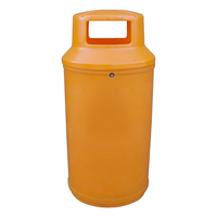 Universal Litter Bin - 90 Litre - Orange (10-14 working days) - Galvanised Steel Liner