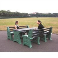 Premier Table and Seat Set - 8 Seater - Stone Effect Sandstone