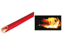 Feuerschutzschlauch, Innen-Ø 40 mm, Außen-Ø 47 mm, Calciumsilikat, Silikon, rot