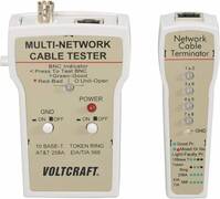 Koax kábel teszter, UTP, LAN hálózati kábel teszter RJ45, BNC csatlakozókhoz, kábelekhez Voltcraft CT-1