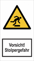 Warnaufsteller - Warnung vor Hindernissen am Boden, Vorsicht! Stolpergefahr