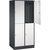 Armario guardarropa de acero de dos pisos INTRO, A x P 820 x 600 mm, 4 compartimentos, cuerpo gris negruzco, puertas en gris luminoso.