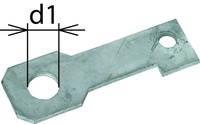 Anschlussbügel IF3 gerade Bohrdurchmesser d1 26 mm