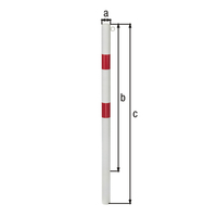 Absperrpf. Standard SK fvz.,weiß,2 rote Ringe,1 Öse, z.Einb., Pf.Ø76 mm