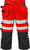 High Vis 3/4 Handwerkerhose Kl.2 2027 PLU Warnschutz-rot/schwarz Gr. 56