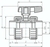 Zeichnung: Einring-Kugelhähne mit Klebemuffen, PVC-U (Wasserausführung)