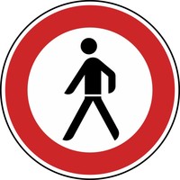 Verkehrszeichen VZ 259 Verbot für Fußgänger, Ø 420, Rundform, RA 2