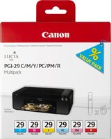 Canon PGI-29 MBK/PBK/DGY/GY/LGY/CO Sechs Farben Multipack für PIXMA PRO-1