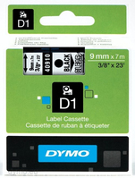 Dymo Schriftband 9mm schwarz auf transparent (selbstklebend)