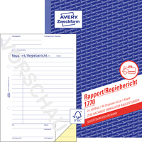 Rapport/Regiebericht, 148 x 210 mm, A5, 2 x 40 Blatt/Buch