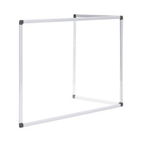 Duo Glastafel, Trennwand, Spritzschutz Glas, zwei Tafeln, Winkel der zweiten Tafel beliebig enstellbar, mit Metallklammern zum Befestigen am Tisch, mit silbernem Aluminiumrahmen, 90 x 60 cm (1 Tafel) und 45 x 60 cm (2 Tafeln)