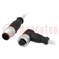 Cable: para sensores/automática; PIN: 4; M12-M12; 10m; enchufe