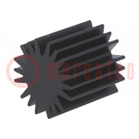 Heatsink; LED; Ø: 20mm; H: 20mm; black