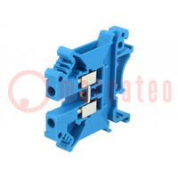 Splice terminal: rail; 0.2÷4mm2; ways: 1; terminals: 2; blue; 800V