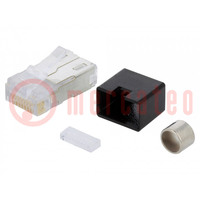 Connector: RJ45; plug; PIN: 8; shielded; Layout: 8p8c; for cable