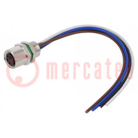 Connector: M8; female; PIN: 4; straight; for panel mounting; socket