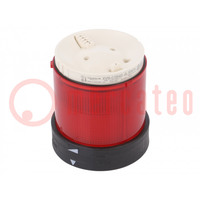 Segnalatore: luminoso; LED; rosso; 24VDC; 24VAC; IP65; Ø70mm