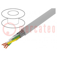 Cable; Li2YCY-TP; 2x2x0,5mm2; PVC; gris; 50V; de autoapagado