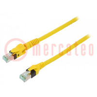 Patch cord; S/FTP; 6a; koord; Cu; PUR; geel; 3m; 27AWG; Aders: 8