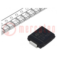 Diode: TVS; 1,5kW; 6,8V; 143A; Unidirektional; SMC; Rolle,Band