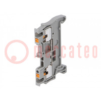 Splice terminal: rail; 0.14÷1.5mm2; ways: 1; terminals: 2; grey