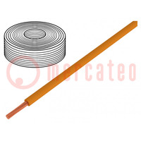 Cordon; corde; Cu; 0,14mm2; PVC; orange; 60V; 10m; 1x0,14mm2