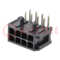 Socket; wire-board; male; Minitek® Pwr 3.0; 3mm; PIN: 8; THT; 5A