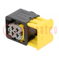 Connector: automotive; female; plug; for cable; PIN: 4; grey; IP67