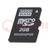 Carte mémoire; industrielle; microSD,pSLC; Class 6; 2GB; -25÷85°C
