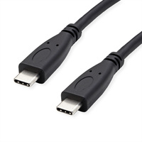 ROLINE GREEN USB 3.2 Gen 2 Kabel, C-C, ST/ST, 10Gbit/s, Emark, 100W, schwarz, 0,5 m