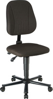 Krzesło ESD Unitec 2, tapic.materiał.,czarna, na kółkach