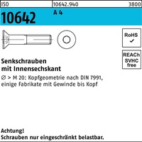 Senkschraube ISO 10642 Innen-6kt M20x 70