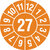 Jahresplakette mit 2-stelliger Jahreszahl, in Jahresfarbe, 500 St./Rolle, 1,0 cm Version: 27 - Prüfplakette 2027
