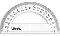 Wonday Halb-Winkelmesser 180 Grad, 120 mm, aus Kunstoff (61031085)