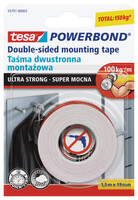 TA�MA TESA DWUSTRONNA POWERBOND ULTRA STRONG 1,5XM X19MM TRANSPARENTNA