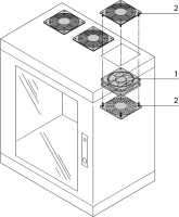 Schroff Fan with covering grille Ventilateur