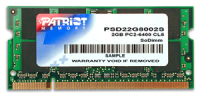 Patriot Memory DDR2 2GB CL5 PC2-6400 (800MHz) SODIMM moduł pamięci