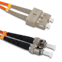 Qoltec 54065 száloptikás kábel 3 M SC ST OM2 Narancssárga