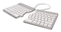 R-Go Tools Ergonomische Tastatur R-Go Split Break mit Pausensoftware, ergonomische geteilte Tastatur, QWERTY (US), kabellos, weiß