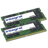 Integral 64GB (2X32GB) LAPTOP RAM MODULE DDR5 5200MT/S PC5-41600 UNBUFFERED NON-ECC 1.1V 2GX8 CL42 EQV. TO KVR52S42BD8K2-64 FOR KINGSTON VALUE