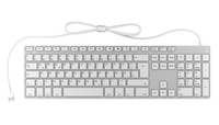 KeySonic KSK-8022MacU keyboard USB QWERTZ German Silver, White